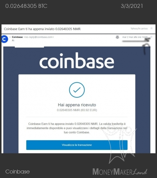 Payment 119 for Coinbase