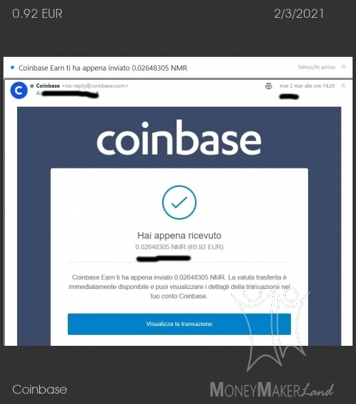 Payment 120 for Coinbase
