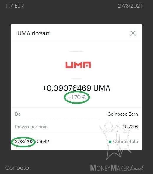 Pagamento 128 per Coinbase