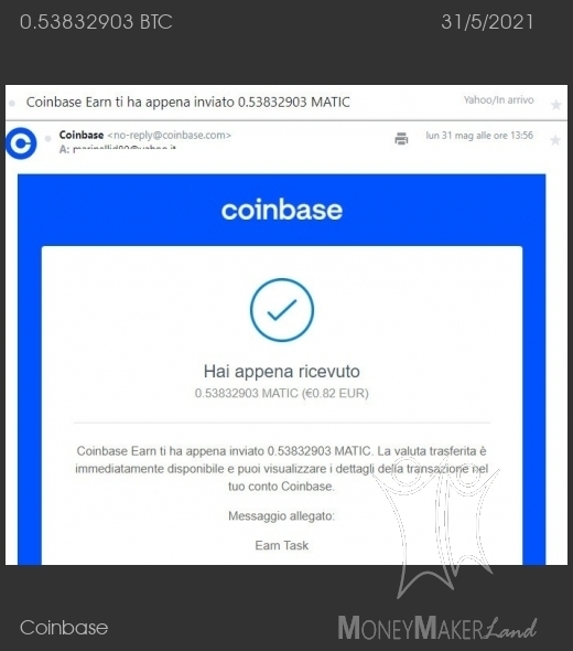 Payment 133 for Coinbase