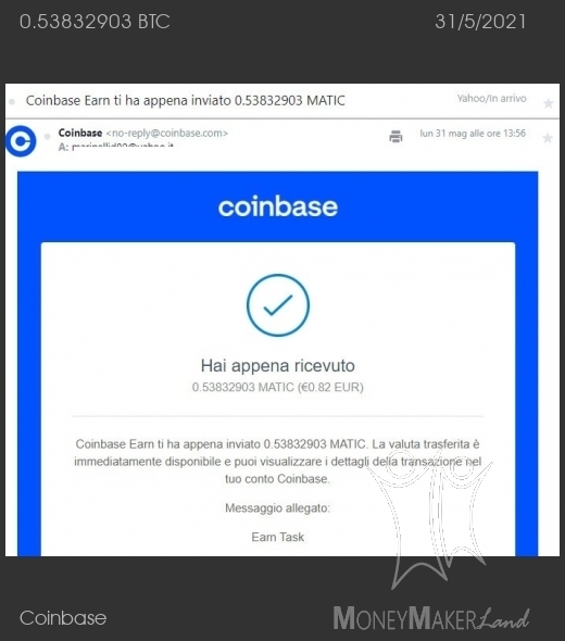 Pagamento 133 per Coinbase