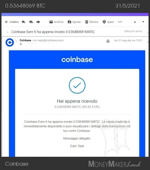 Payment 134 for Coinbase