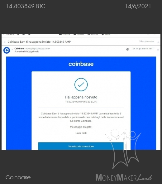 Pagamento 136 per Coinbase