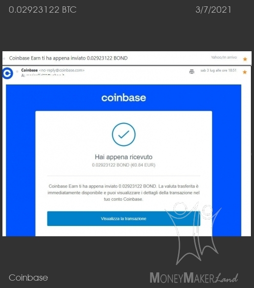 Pagamento 137 per Coinbase