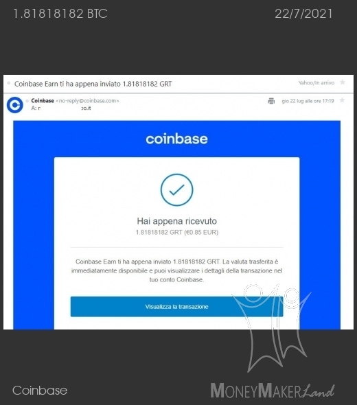 Payment 138 for Coinbase
