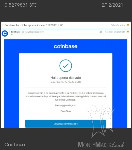 Pagamento 142 per Coinbase