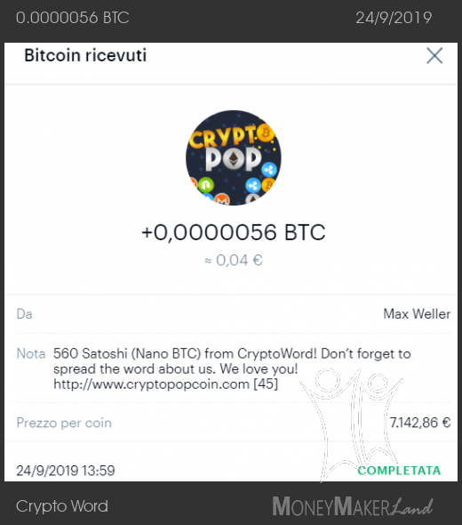 Payment 5 for Crypto Word