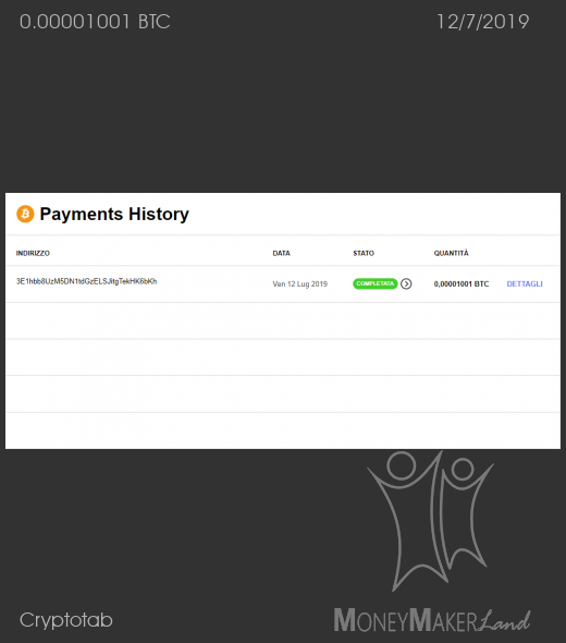 Payment 36 for Cryptotab