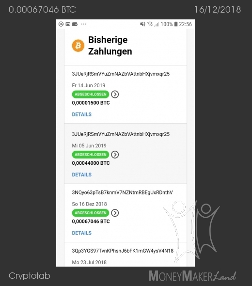 Payment 44 for Cryptotab