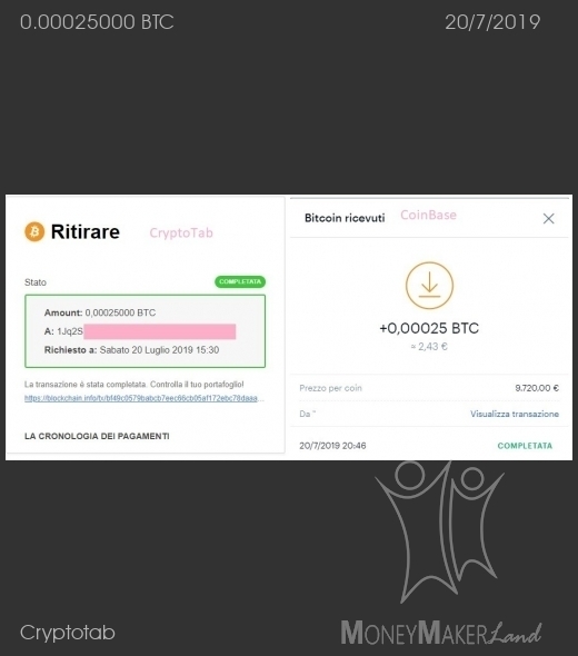 Pagamento 46 per Cryptotab