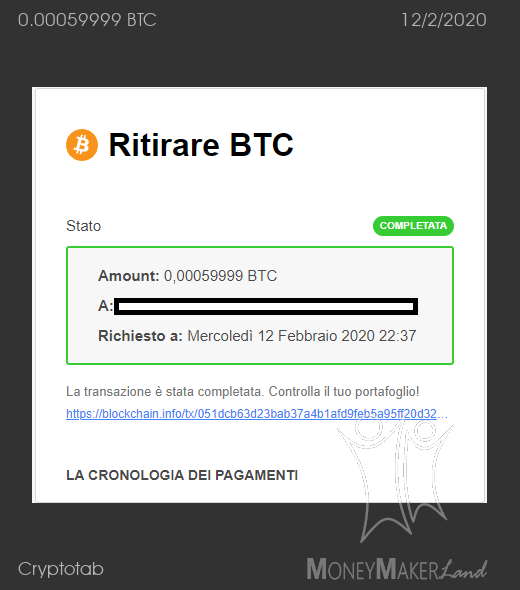 Payment 123 for Cryptotab