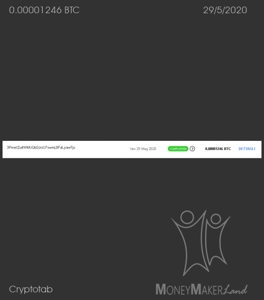 Pagamento 129 per Cryptotab
