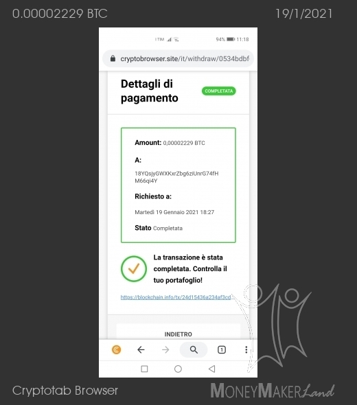 Payment 3 for Cryptotab Browser