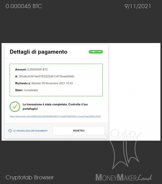 Pagamento 14 per Cryptotab Browser