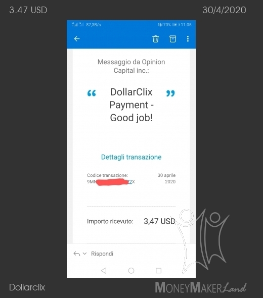 Payment 1 for Dollarclix