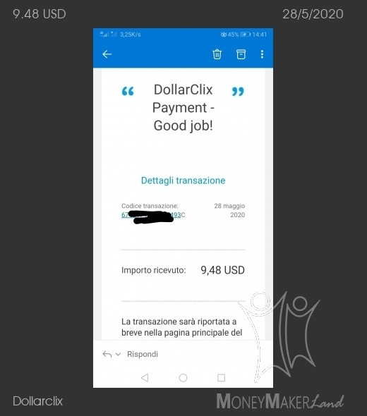 Pagamento 2 per Dollarclix