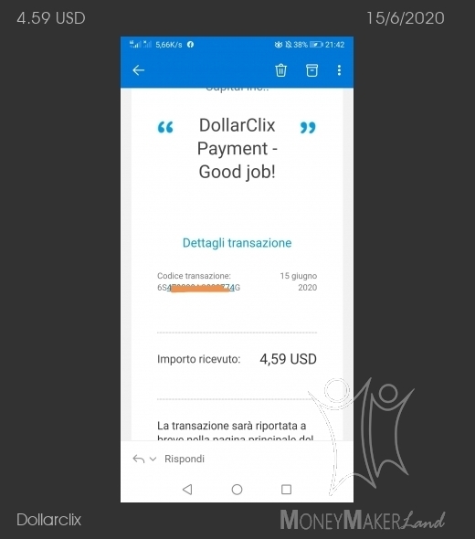 Pagamento 3 per Dollarclix