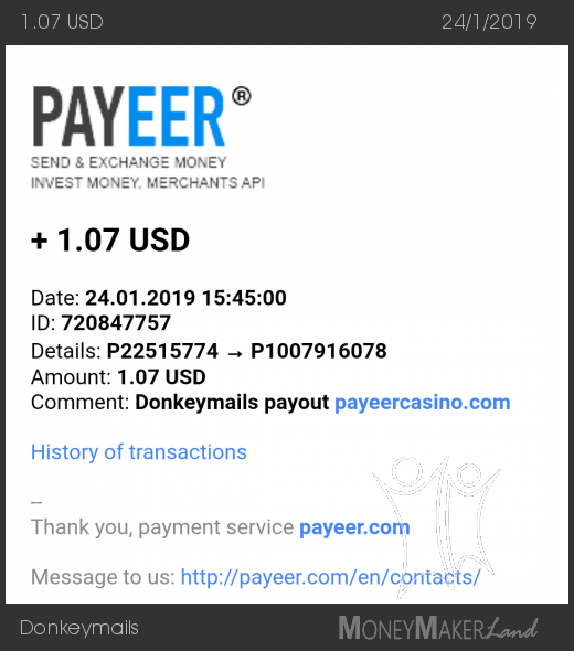 Payment 41 for Donkeymails