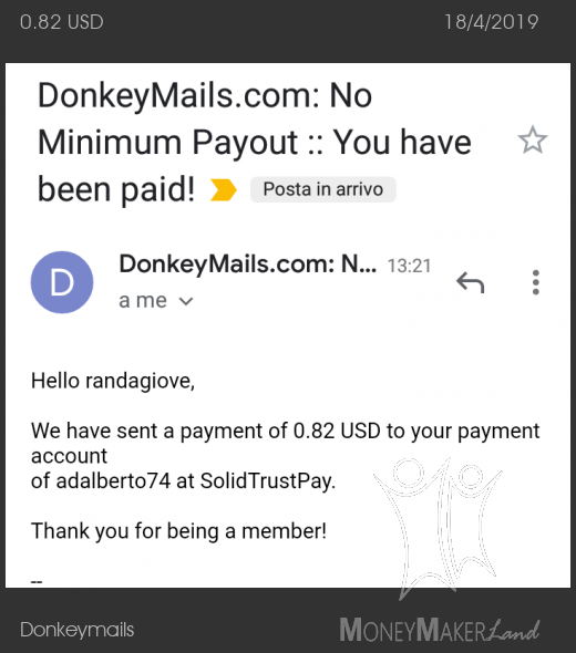 Payment 44 for Donkeymails