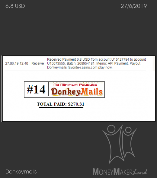 Payment 52 for Donkeymails