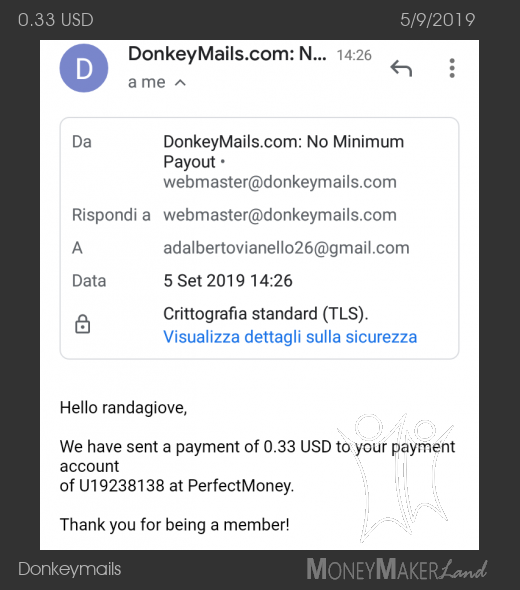 Payment 53 for Donkeymails