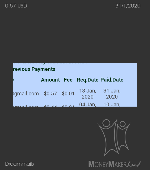 Payment 5 for Dreammails