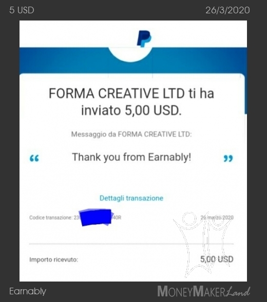 Payment 28 for Earnably