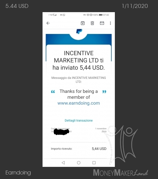Payment 2 for Earndoing