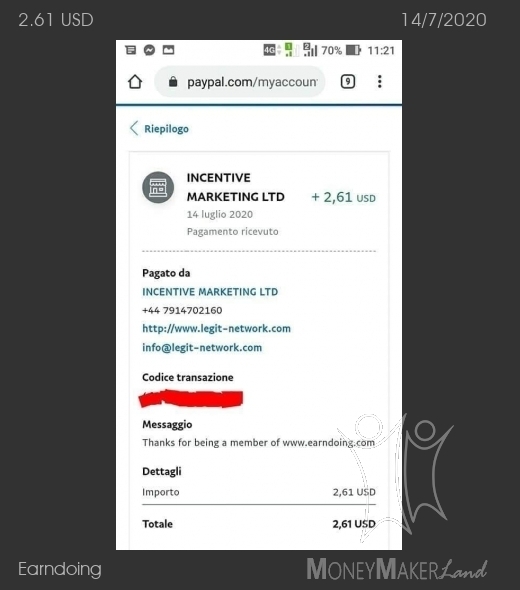 Payment 4 for Earndoing