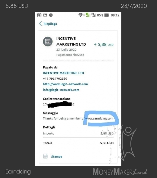 Payment 7 for Earndoing