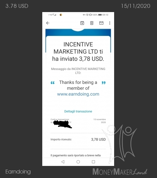 Payment 16 for Earndoing