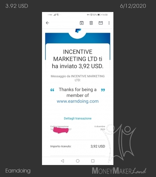 Payment 18 for Earndoing