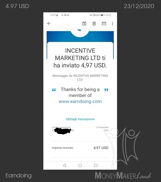 Payment 26 for Earndoing