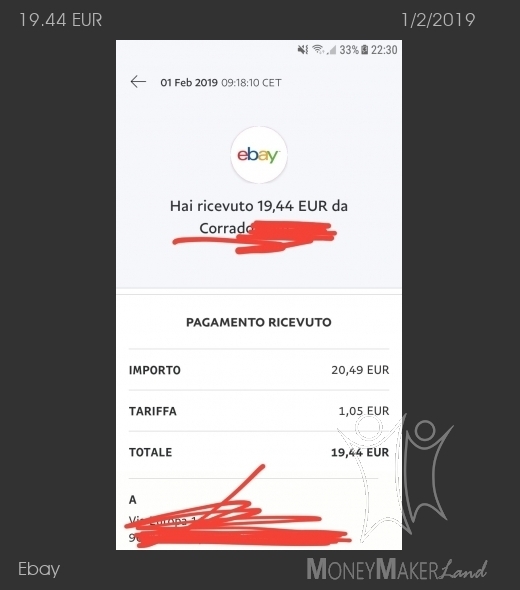 Payment 308 for Ebay