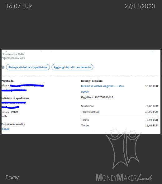 Pagamento 371 per Ebay