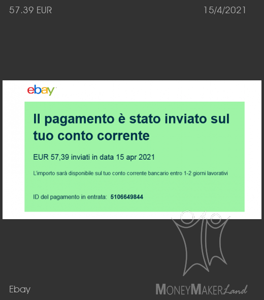 Pagamento 381 per Ebay