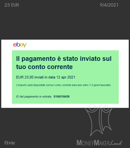 Pagamento 382 per Ebay