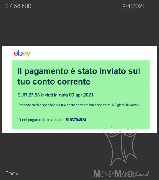 Pagamento 383 per Ebay