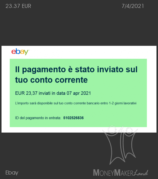 Pagamento 394 per Ebay