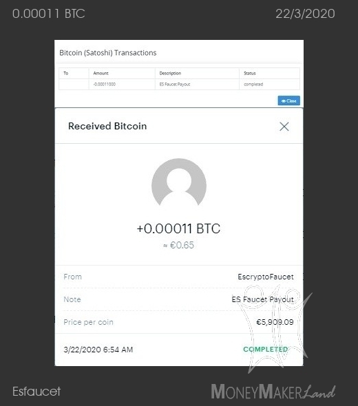 Payment 9 for Esfaucet