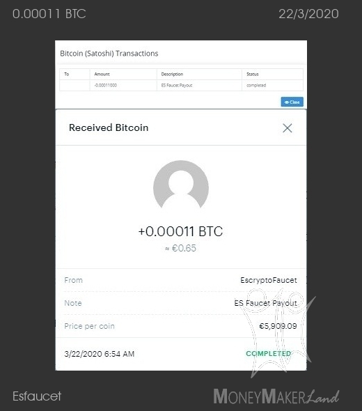 Pagamento 9 per Esfaucet