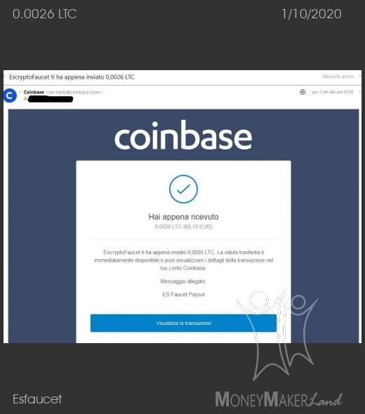 Pagamento 10 per Esfaucet