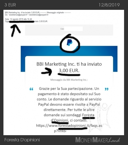 Payment 209 for Foresta D'opinioni