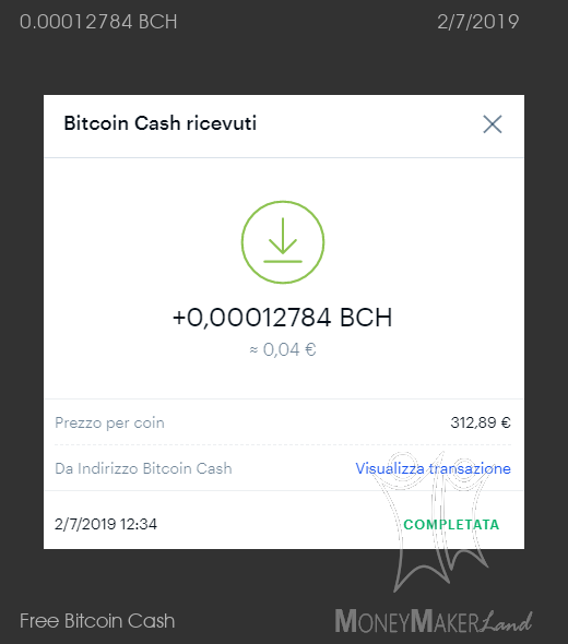 Payment 3 for Free Bitcoin Cash