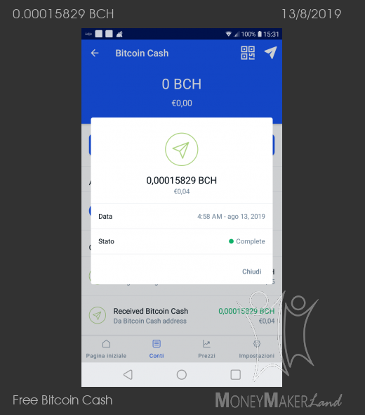 Payment 13 for Free Bitcoin Cash