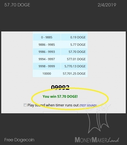 Payment 40 for Free Dogecoin
