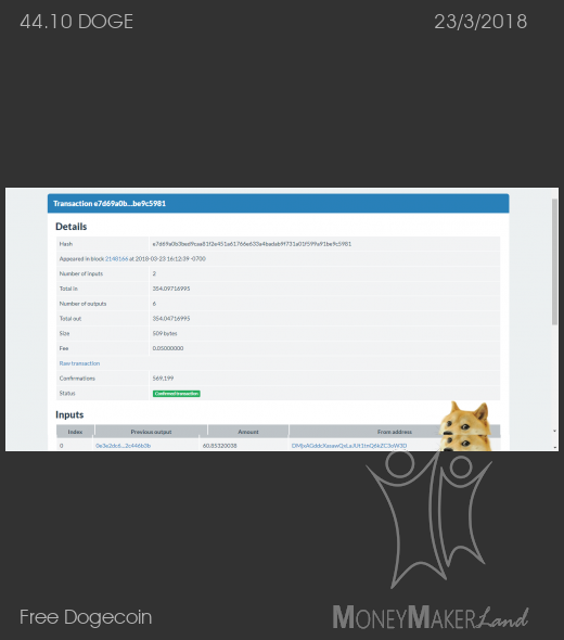 Payment 45 for Free Dogecoin