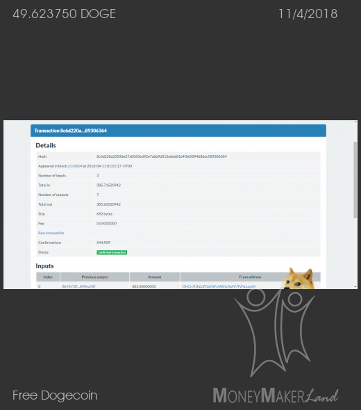 Payment 46 for Free Dogecoin