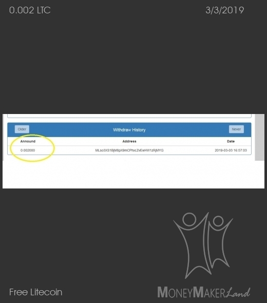 Payment 1 for Free Litecoin