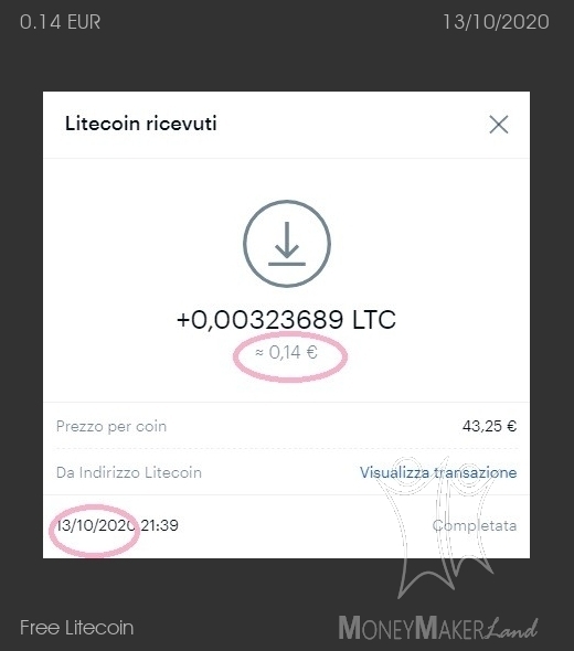 Payment 13 for Free Litecoin